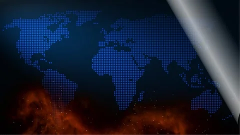 Map of the Earth. Flame. New page of history. Allegory Stock Footage 253637014