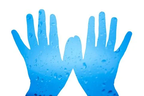 The map of the earth on his hands 库存照片