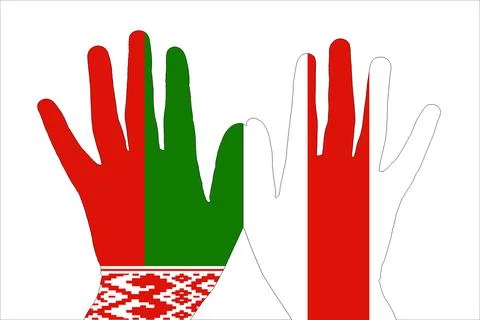 The map of the earth on his hands Stock Photos