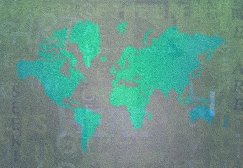 Map of earth with intentional grain Stock Illustration