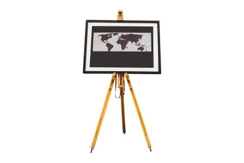 Map on Easel isolated on white Stockfoto's