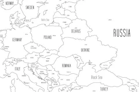 Map of Eastern Europe. Handdrawn doodle style. Vector illustration Stock Illustration