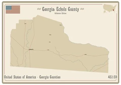 Map of Echols County in Georgia Stock Illustration