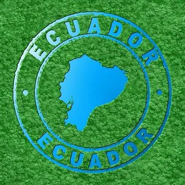 Map of Ecuador, Forest with Water Map Stock Illustration