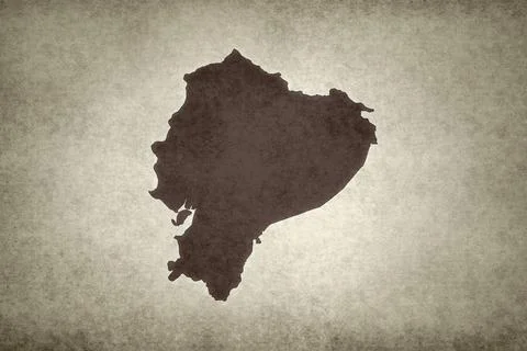 Map of Ecuador on a paper Stock Illustration