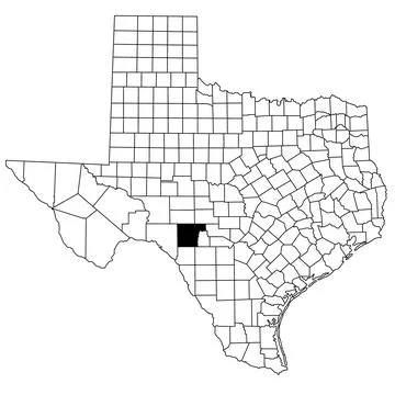 Map of Edwards County in Texas state on white background. single County map.. Stock Illustration