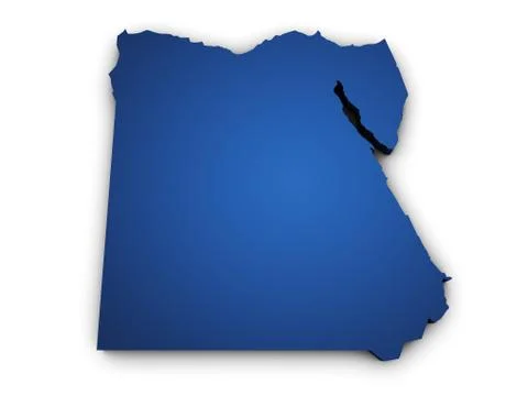 Map of egypt 3d shape Stock Illustration