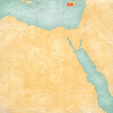 Map of Egypt - Cyprus Stock Illustration