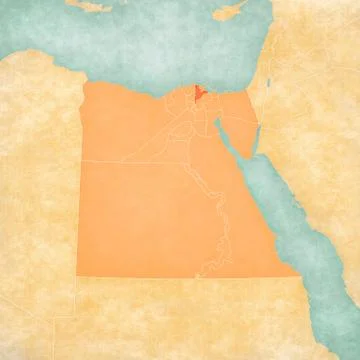 Map of Egypt - Dakahlia Stock Illustration