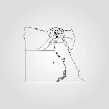 Map of Egypt Stock Illustration
