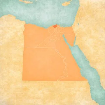 Map of Egypt - Kafr El Sheikh Stock Illustration