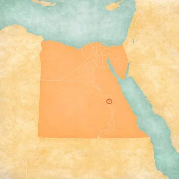 Map of Egypt - Luxor Stock Illustration