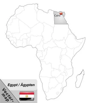Map of egypt with main cities in gray Stock Illustration