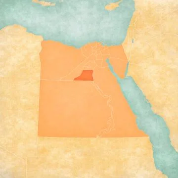 Map of Egypt - Minya Stock Illustration