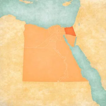 Map of Egypt - North Sinai Stock Illustration