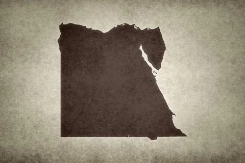Map of Egypt on an paper Stock Illustration