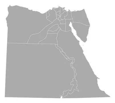 Map of Egypt Political map of Egypt with the several governorates. Copyrig... Stock Photos