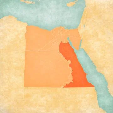 Map of Egypt - Red Sea Stock Illustration