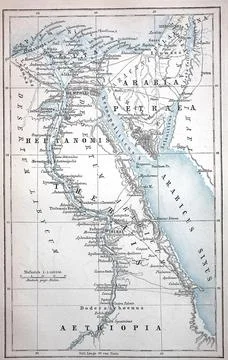 Map of Egypt at the time of Roman rule Historical digitally restored Stock Photos