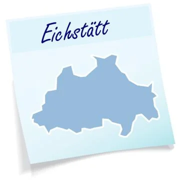 Map of eichstaett as sticky note Stock Illustration