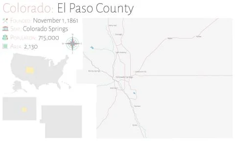 Map of El Paso County in Colorado Stock Illustration