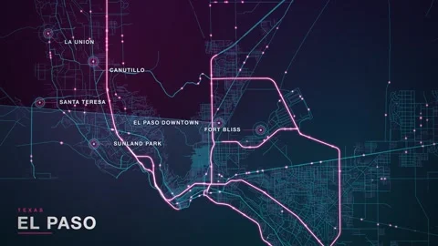 Map of El Paso Stock Footage 340889794