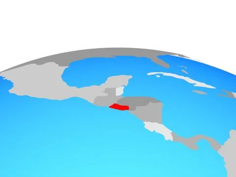 Map of El Salvador on globe Stock Illustration