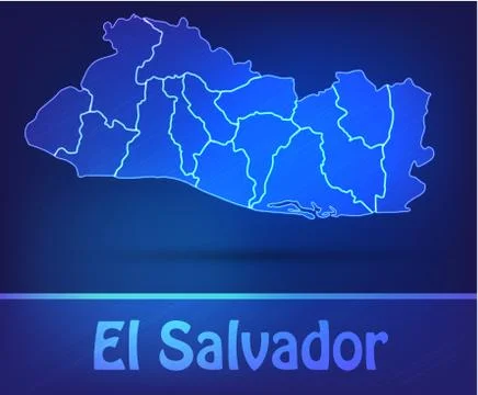 Map of el-salvador Stock Illustration