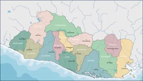 Map of El Salvador Stock Illustration