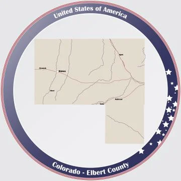 Map of Elbert County in Colorado Stock Illustration
