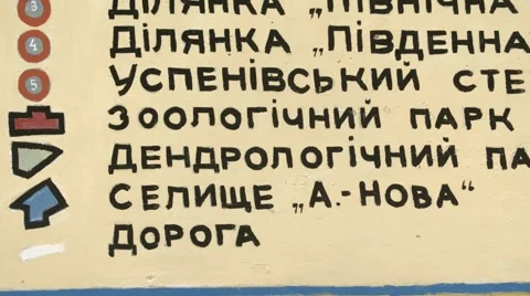 Map Element Askania Nova Explaining Symbols on it Closeup Video stock 64055412