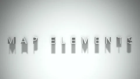 Map elements 3D title animation with shadows on a white background Stock Footage 297817899
