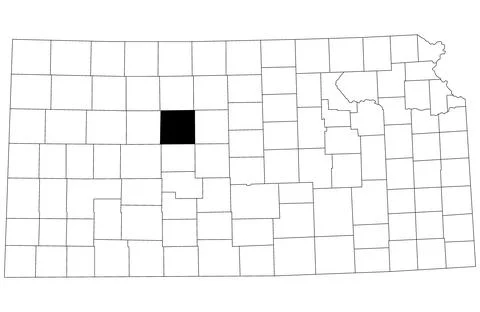 Map of Ellis County in Kansas state on white background. single County map .. Stock Illustration