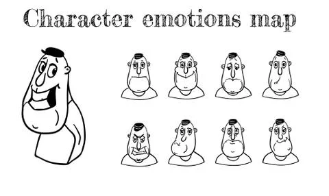 Map of emotions. Stock Illustration