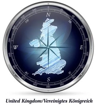 Map of england with borders Stock Illustration