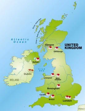Map of england as an infographic Ilustración de archivo