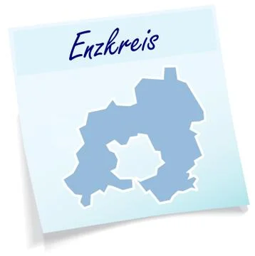 Map of enzkreis as sticky note Stock Illustration