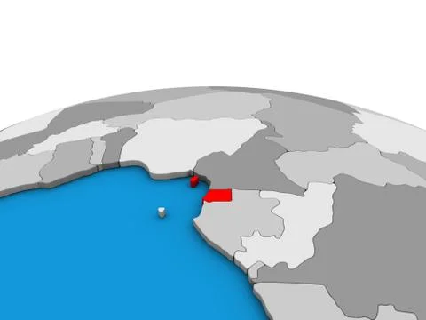 Map of Equatorial Guinea on 3D globe Illustrazione stock