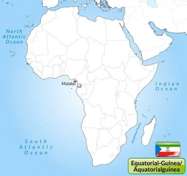 Map of equatorial guinea with main cities in gray Stock Illustration