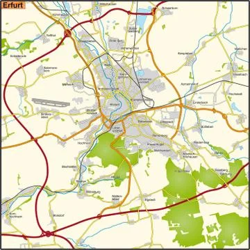 Map of erfurt 스톡 일러스트