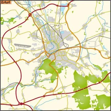 Map of erfurt Illustrazione stock