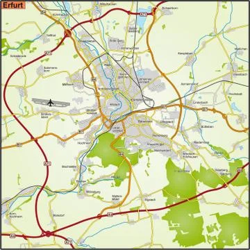 Map of erfurt Stock Illustration
