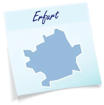 Map of erfurt as sticky note 스톡 일러스트