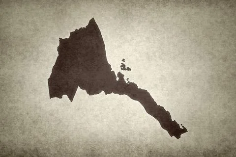 Map of Eritrea on an paper Stock Illustration