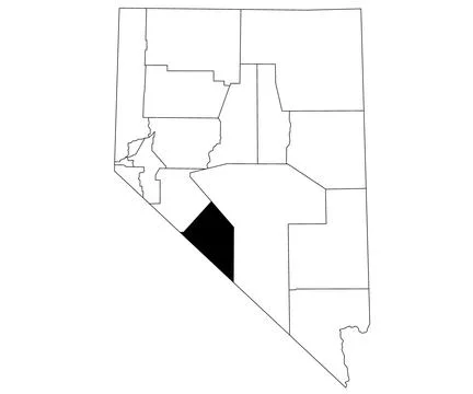 Map of Esmeralda County in Nevada state on white background. single County .. Stock Illustration