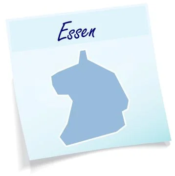 Map of essen as sticky note Stock Illustration