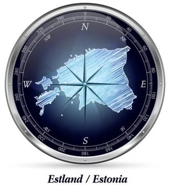 Map of estonia with borders Stock Illustration
