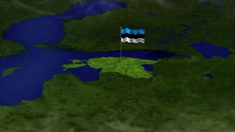 Map of Estonia with Estonian flag Stock-Footage 231393047