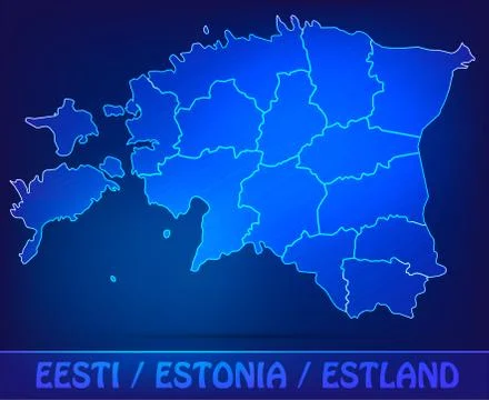 Map of estonia Stock Illustration