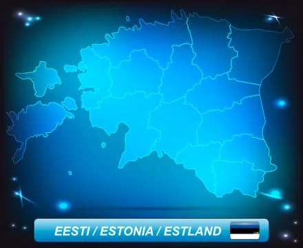 Map of estonia Stock Illustration